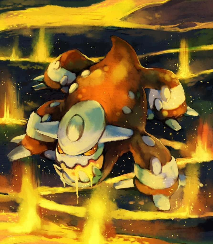 Heatran Pokemon On Hot Lava Wallpaper