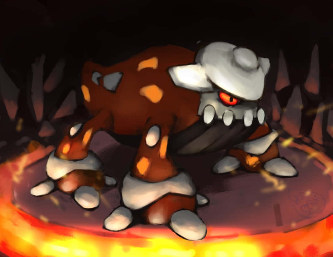 Heatran Pokemon Surrounded By Lava Wallpaper