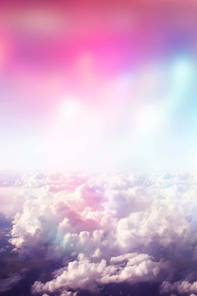 Clouds With Pink Gradient Heaven Background