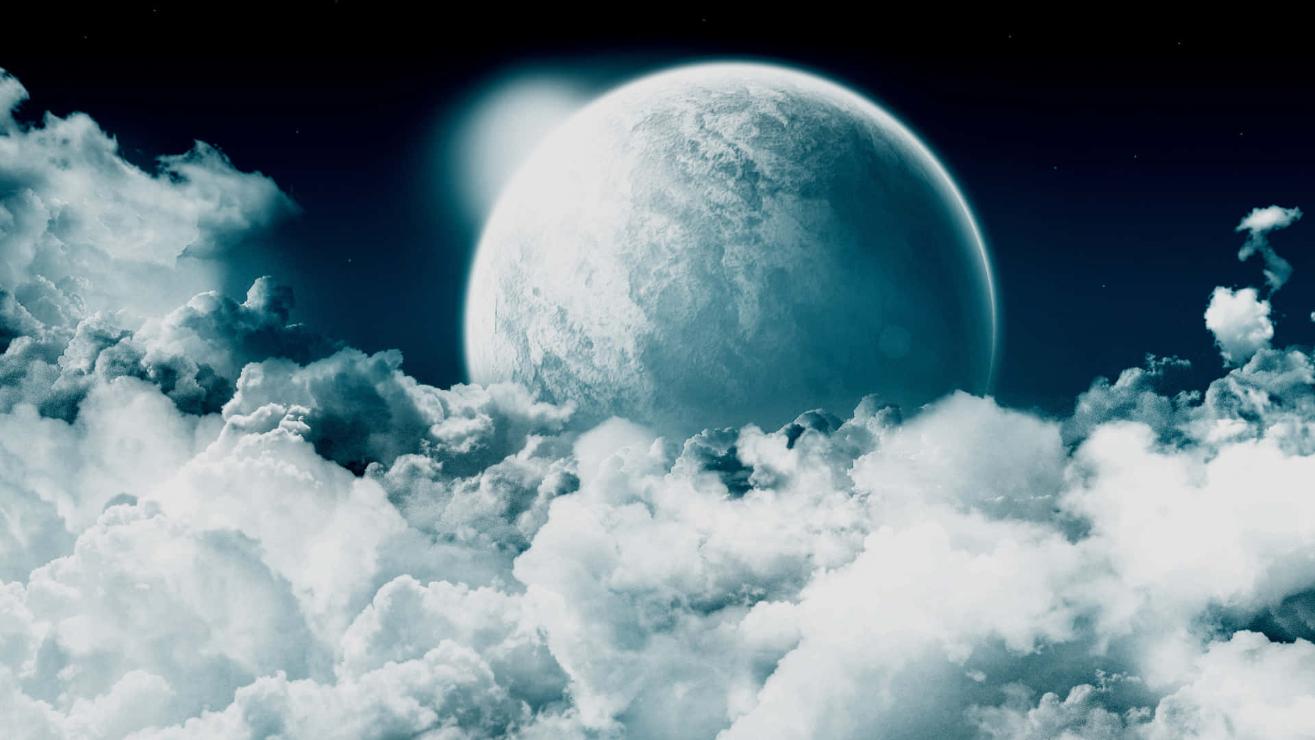 Planet Behind Cloud Formations Heaven Background