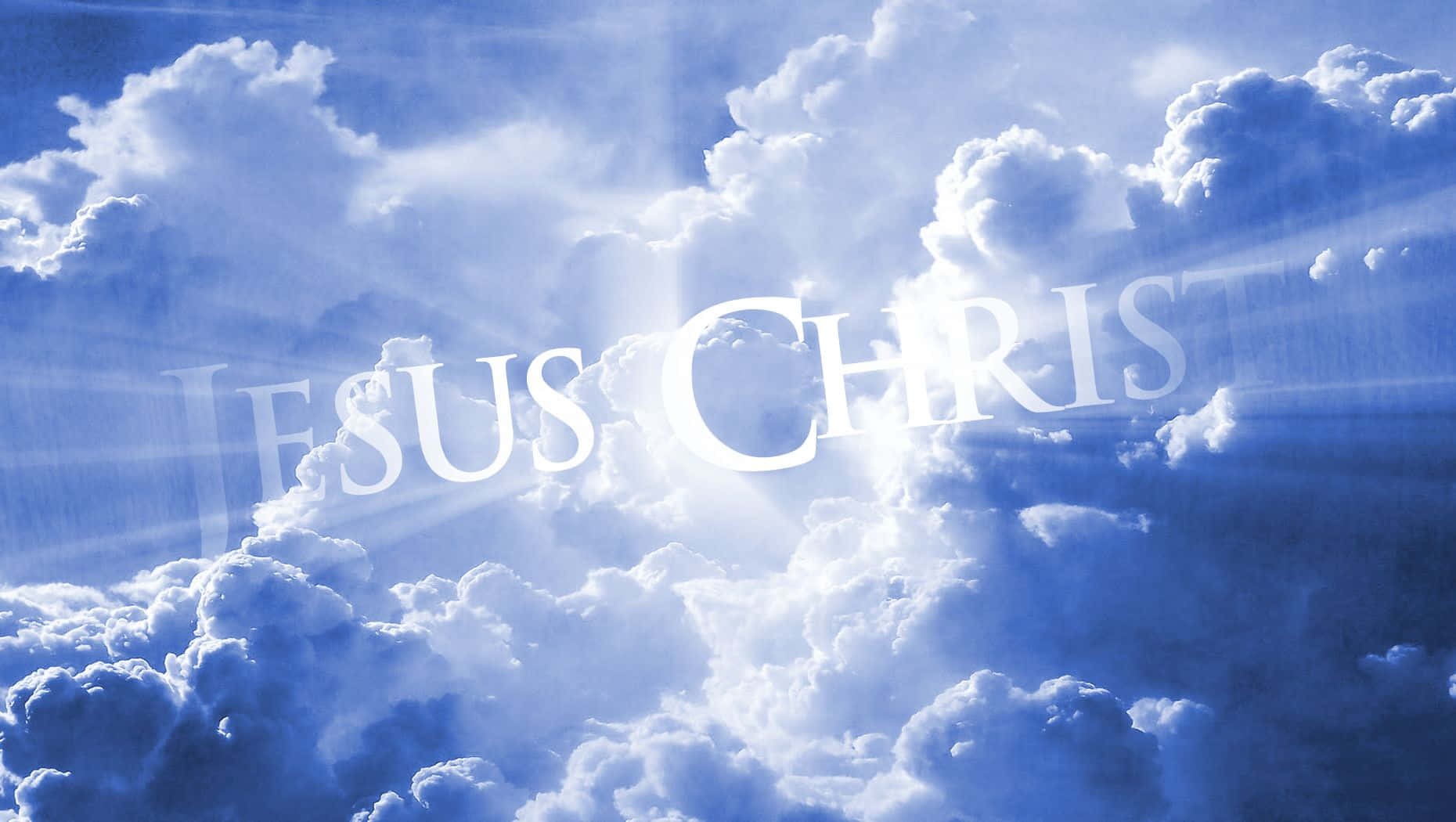 Jesus Christ Typography Heaven Background
