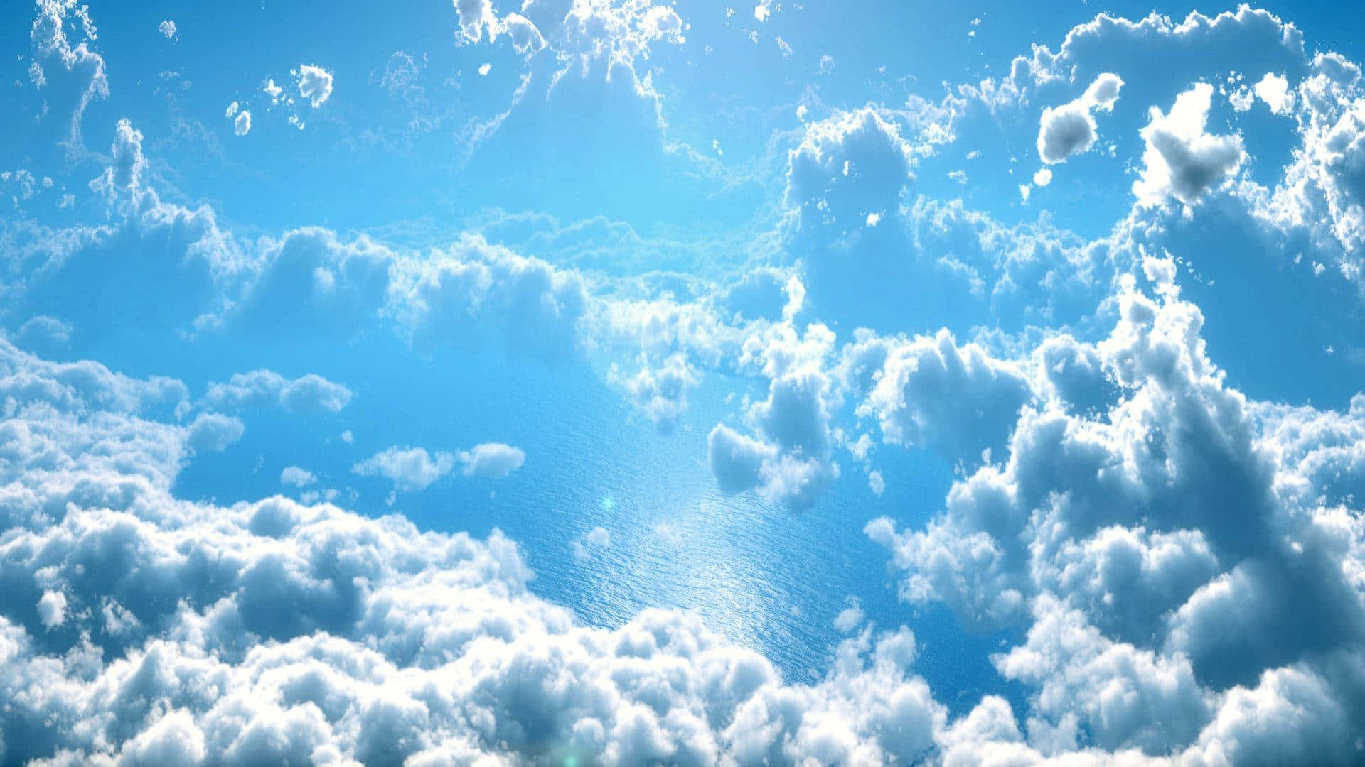Clouds Above Sea Heaven Background