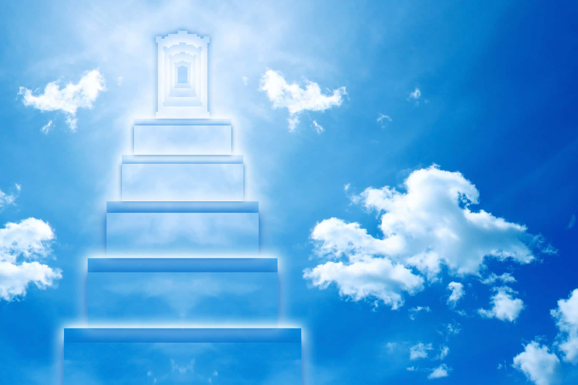 Blue Sky With Stairway Heaven Background