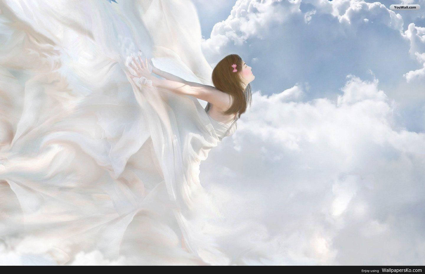 Eineätherische Vision Von Himmlischen Engeln Wallpaper