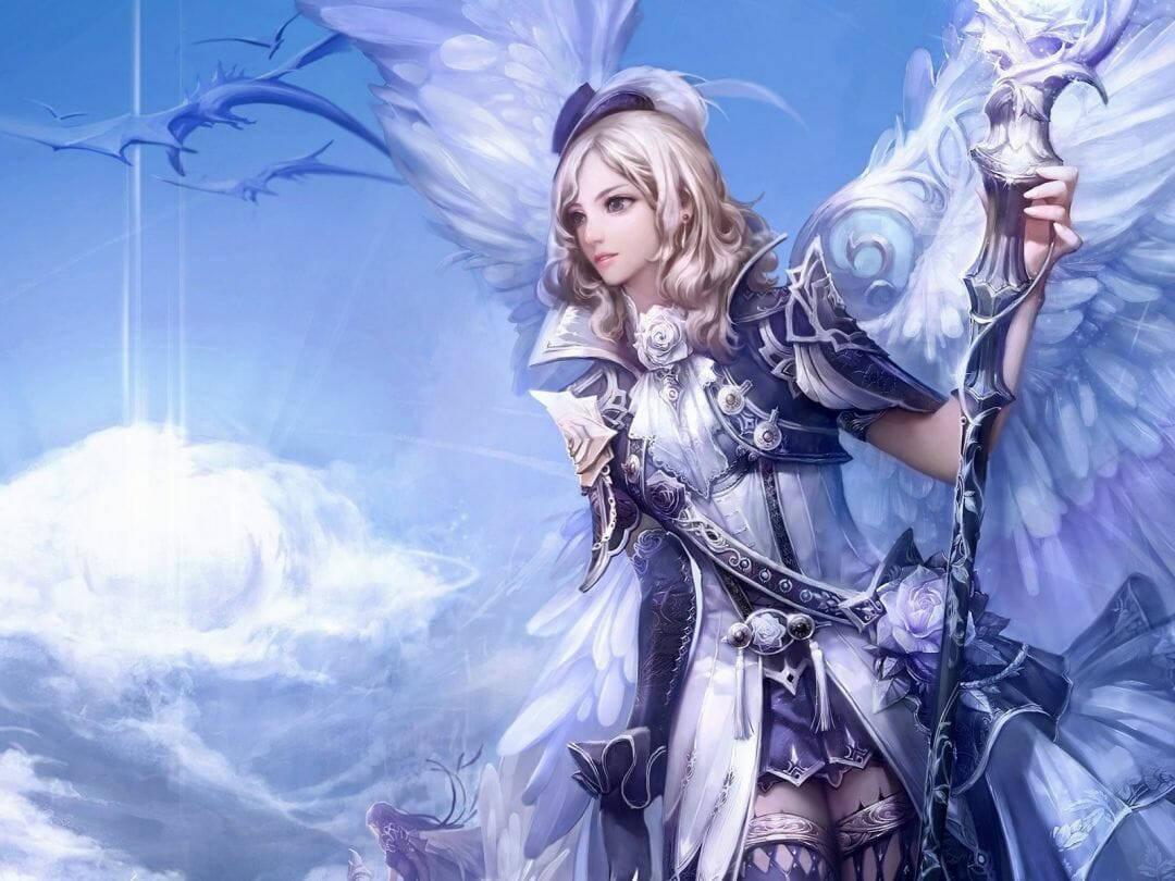 Heavenly Angels With Armor Wallpaper