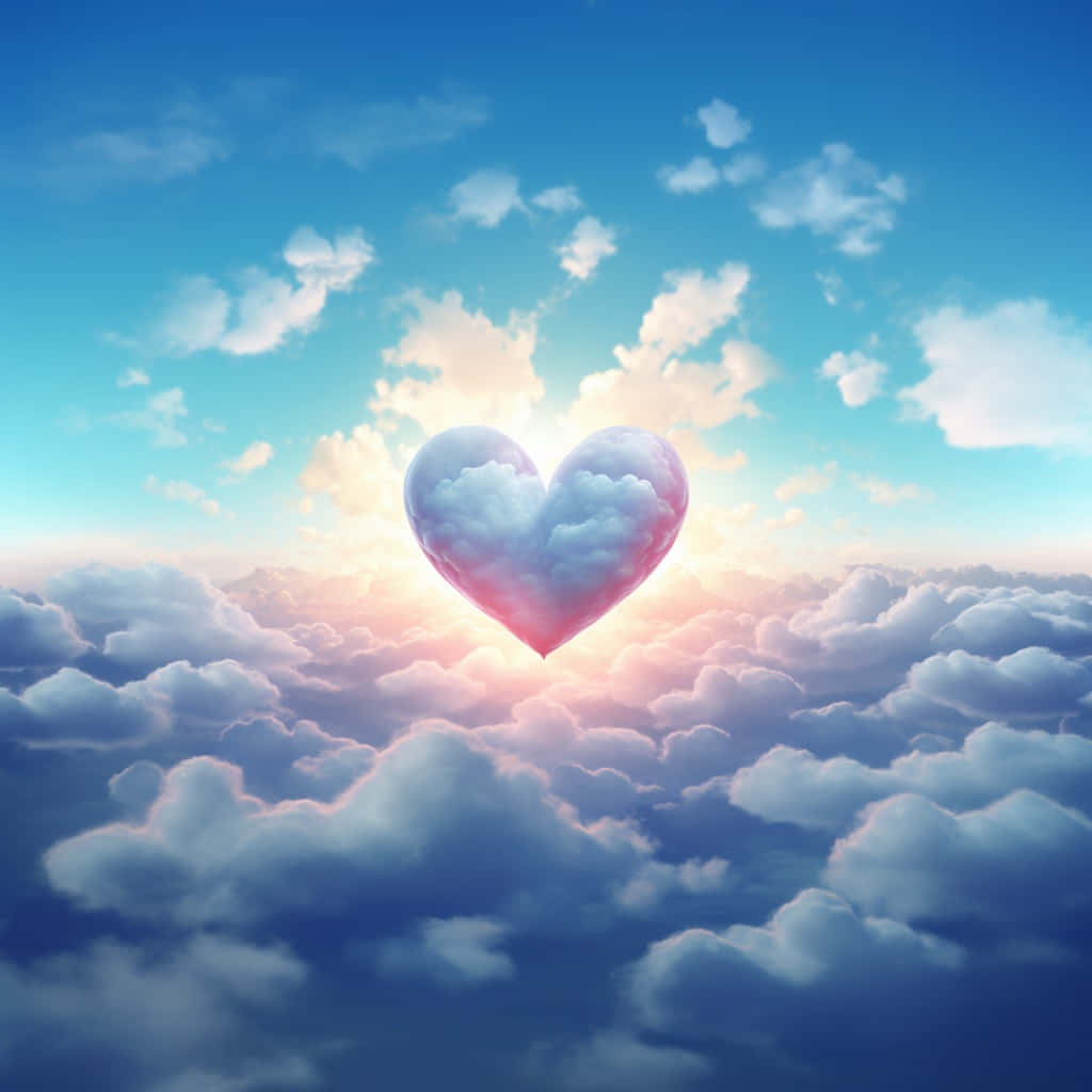 Heavenly Heart Cloudscape Wallpaper