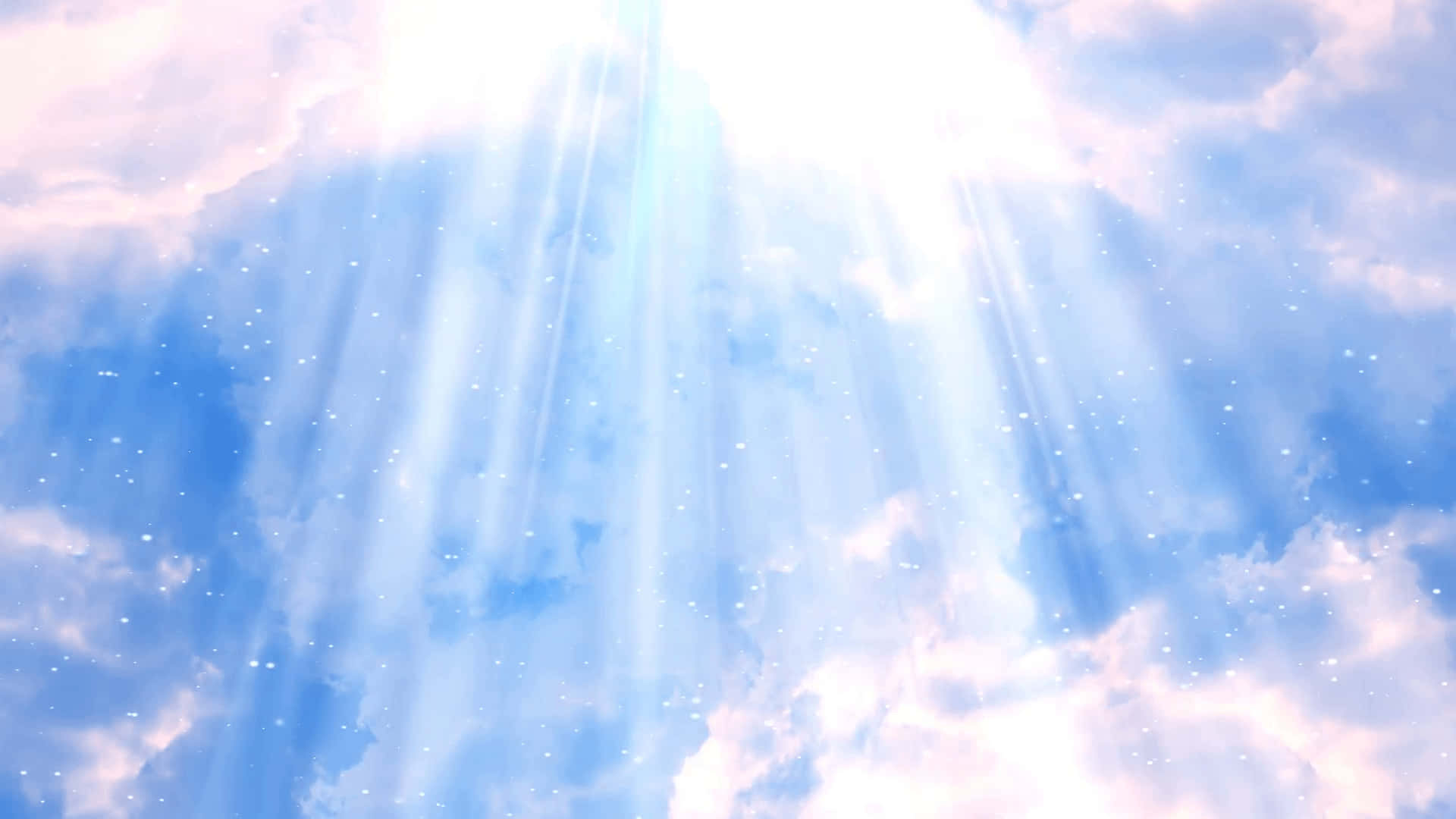 Heavenly Light Showering Through Clouds Wallpaper