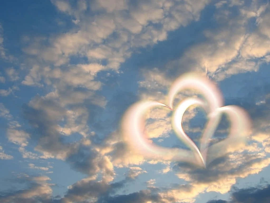 Heavenly Love Symbol Clouds Wallpaper
