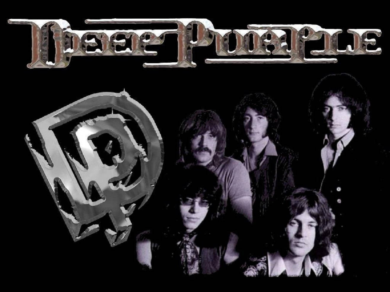 Heavy Metal Group Band Deep Purple With Dark Logo Illustration Wallpaper