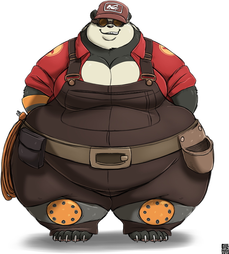 Heavy Panda Team Fortress2 Fan Art PNG