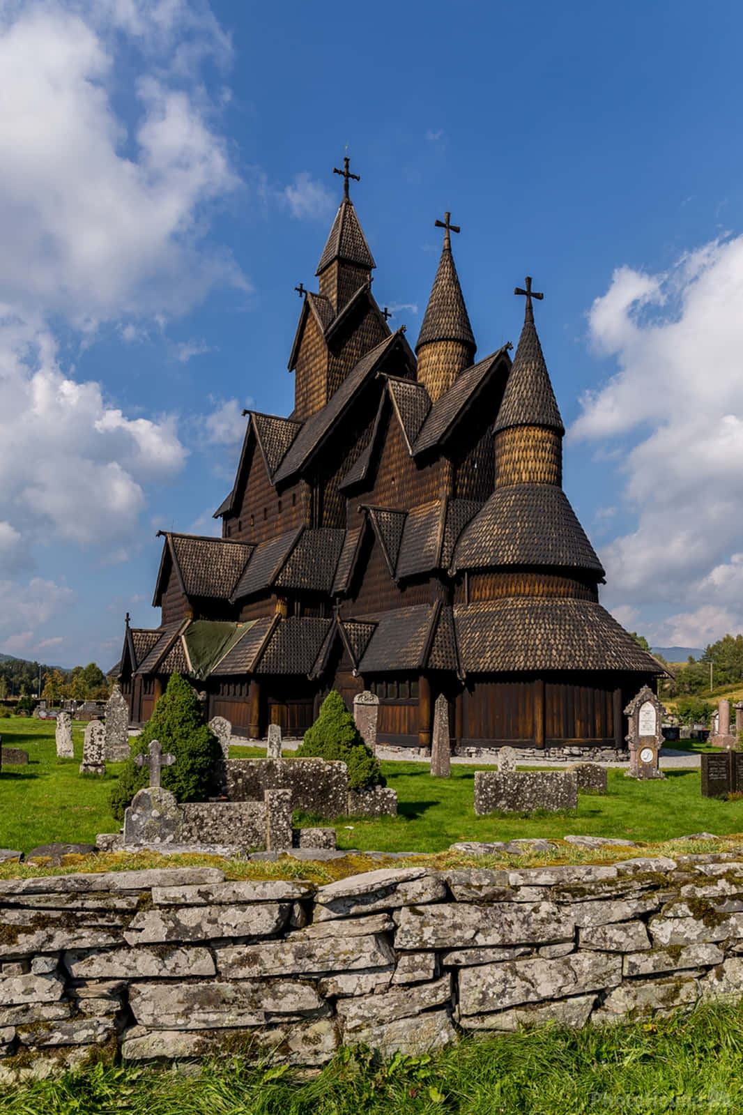 Majestic Heddal Stave Church in Norway Wallpaper