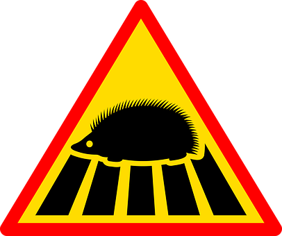 Hedgehog Traffic Sign PNG