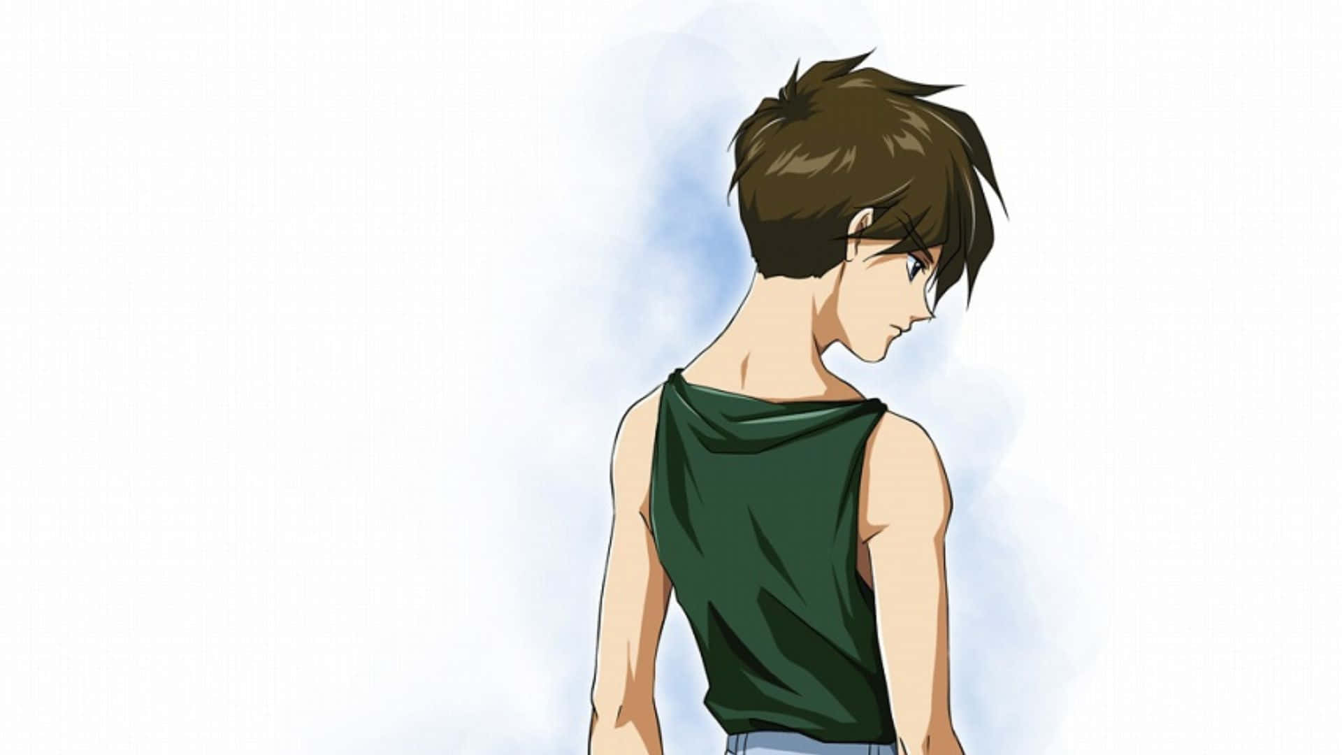 Heero Yuy of Gundam Wing poised for action Wallpaper