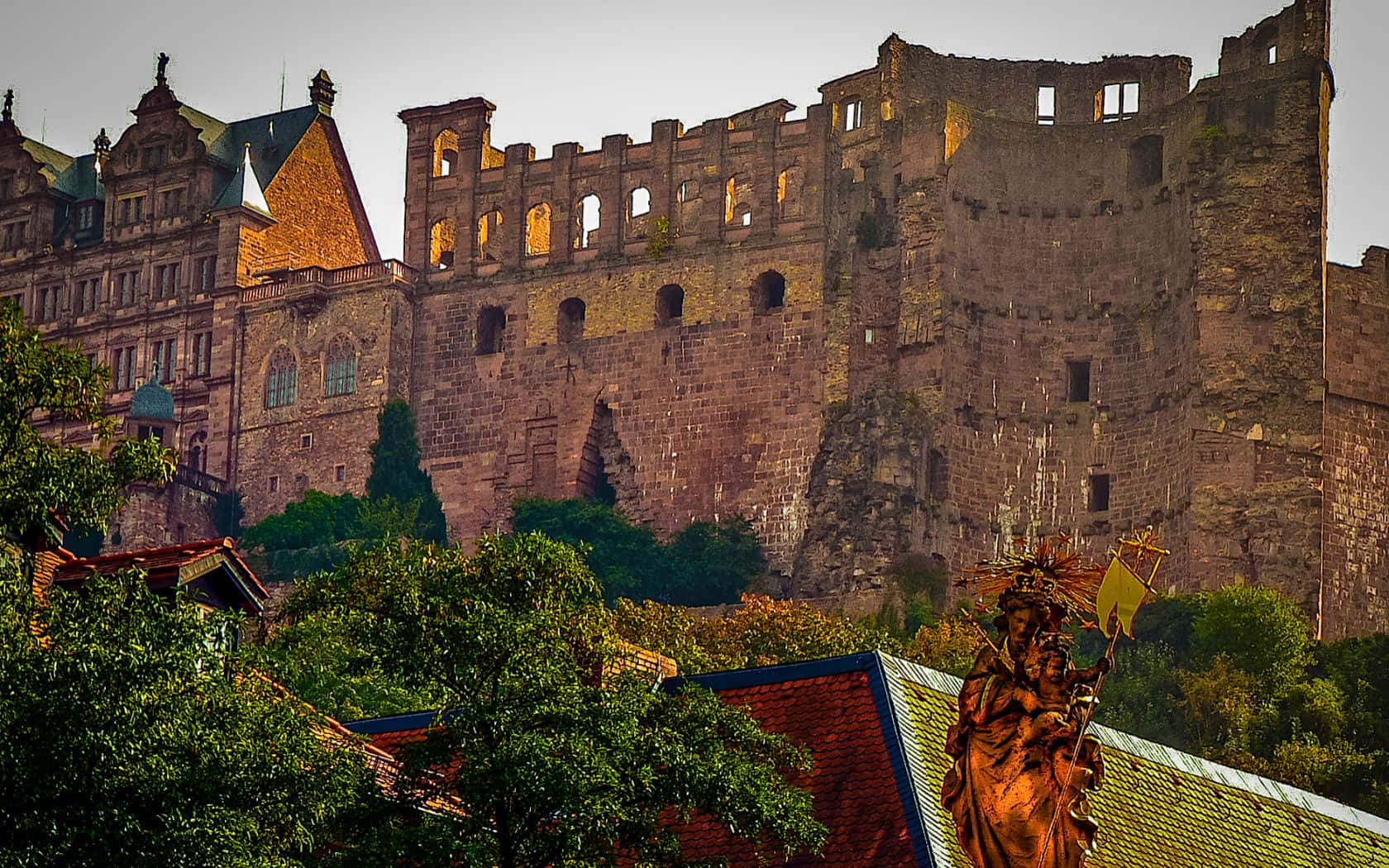 Diseñoarquitectónico Del Castillo De Heidelberg Fondo de pantalla
