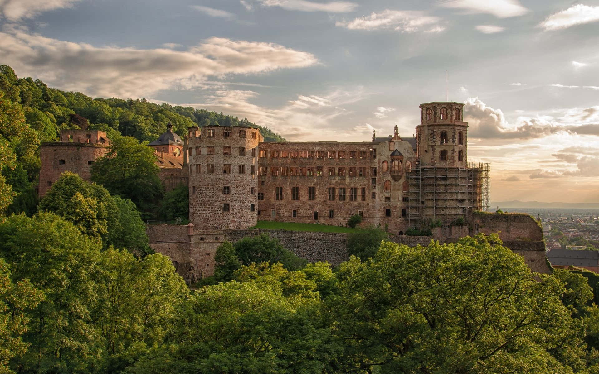 Paisajenatural Del Castillo De Heidelberg. Fondo de pantalla