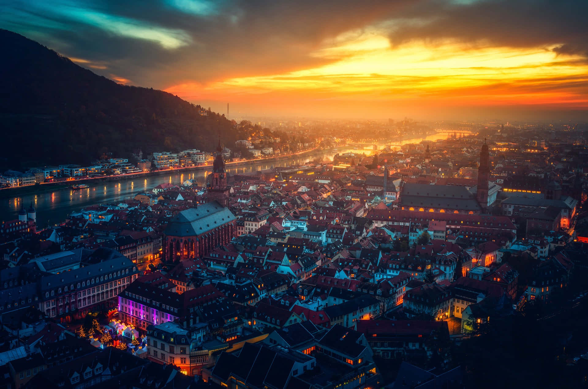 Heidelberg Castle Sunset Wallpaper