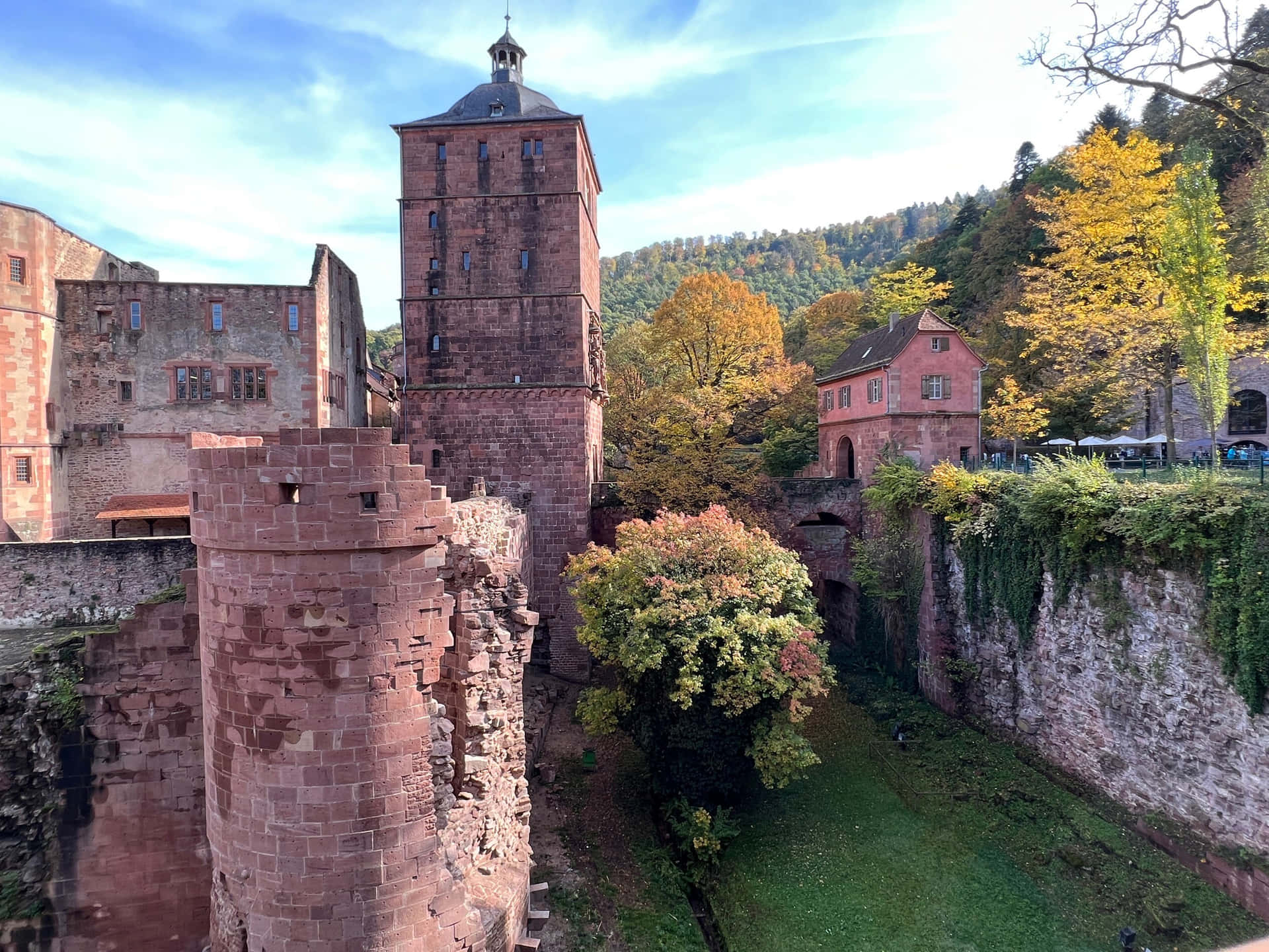 Heidelberg Castle Tower Ruins Wallpaper