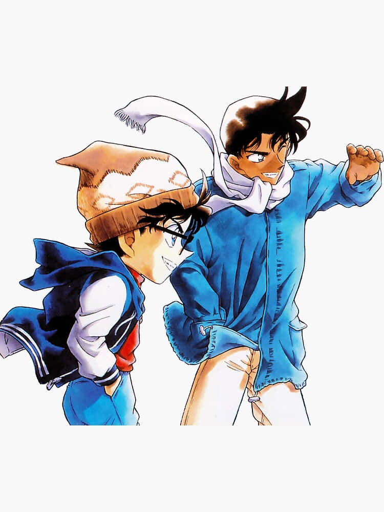 Pose Dynamique De Heiji Et Conan Fond d'écran