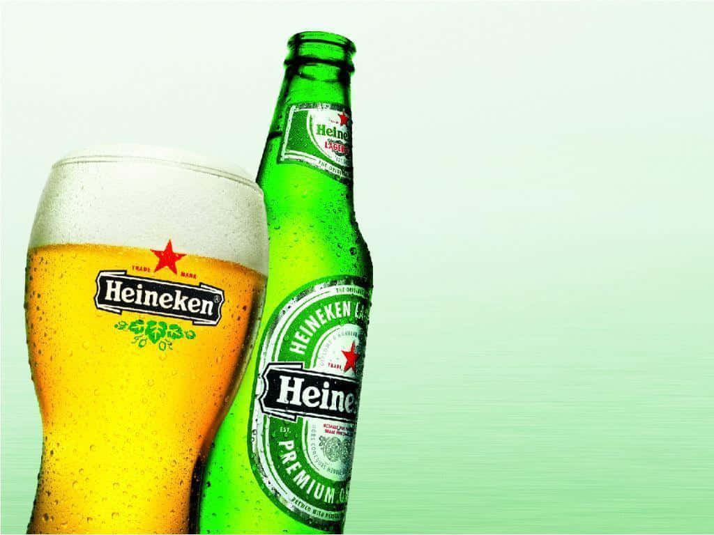 Refreshing Heineken Beer on a Bar Counter