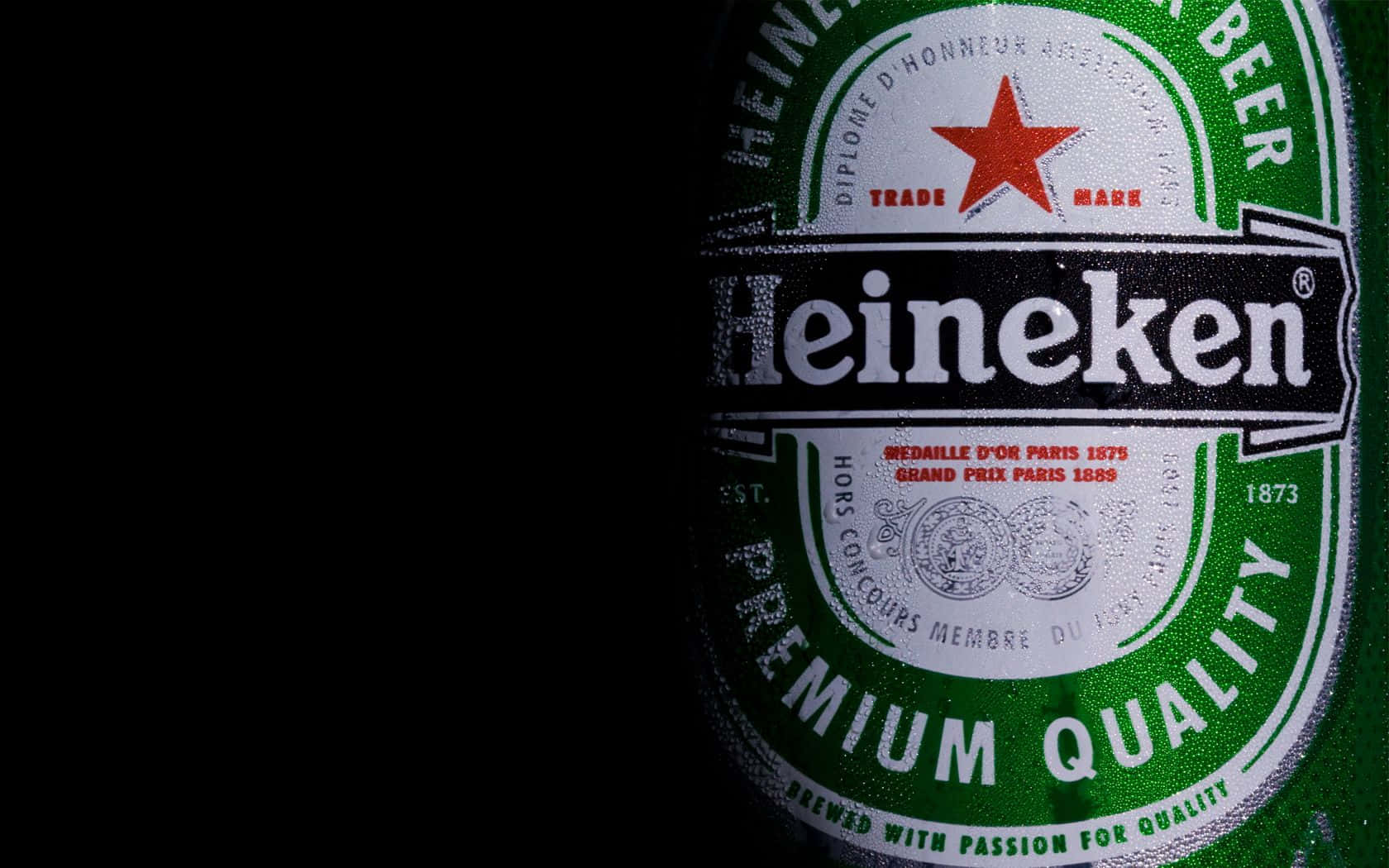 Heineken Beer with overflowing foam