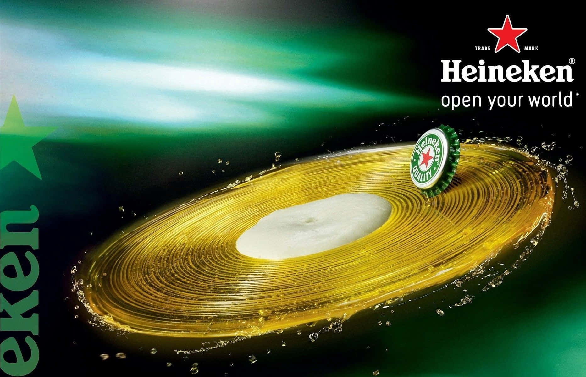 Heineken Logo on Refreshing Cold Beer