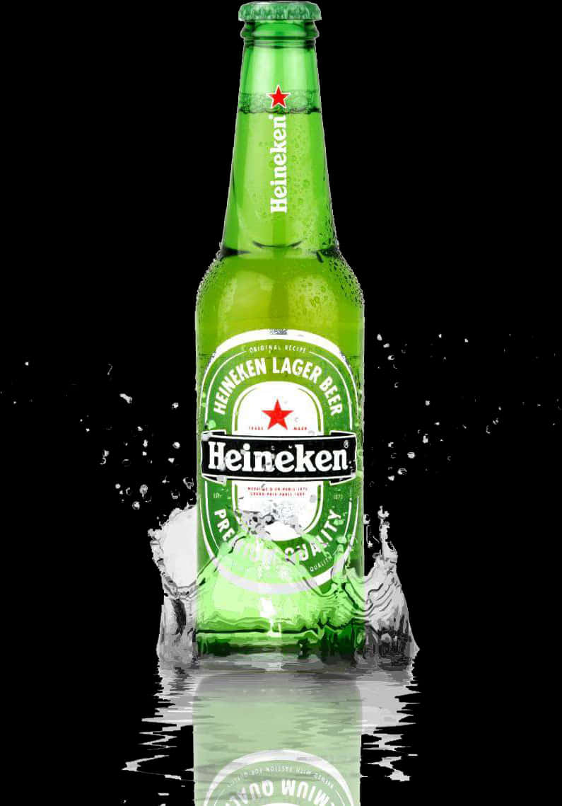 Heineken Bottle Splash PNG