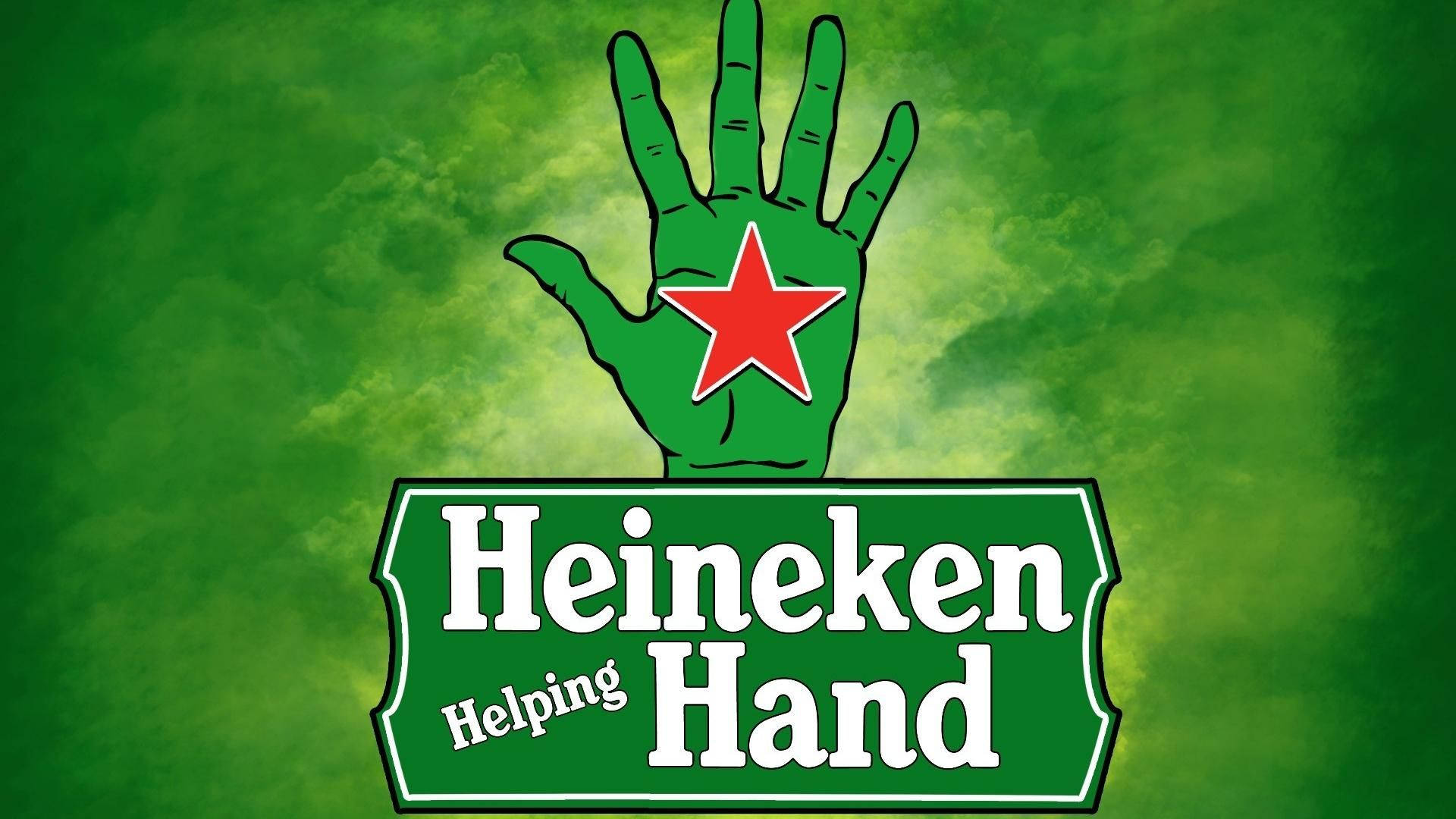 Logotipode Ayuda De La Mano De Heineken Lager Beer Fondo de pantalla