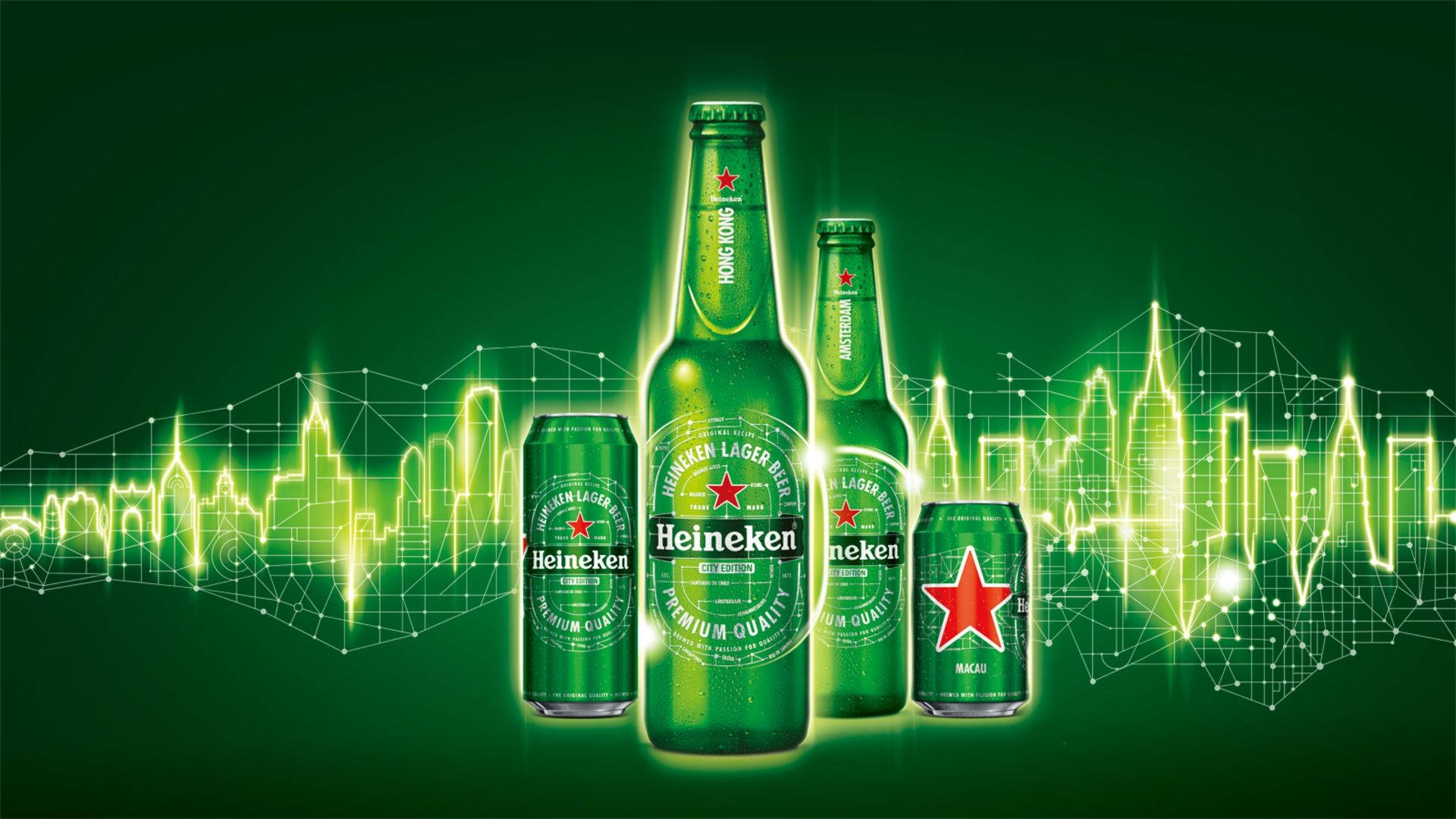 Heineken Lager Beer Shape The City Poster Wallpaper
