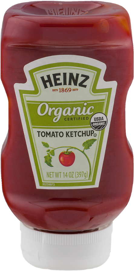 Heinz Organic Tomato Ketchup Bottle PNG