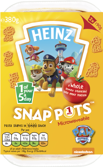 Heinz Snap Pots Paw Patrol Pasta PNG