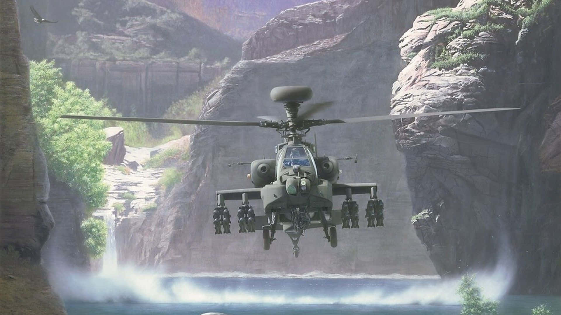 Enmoderne Helikopter Flyver Højt.