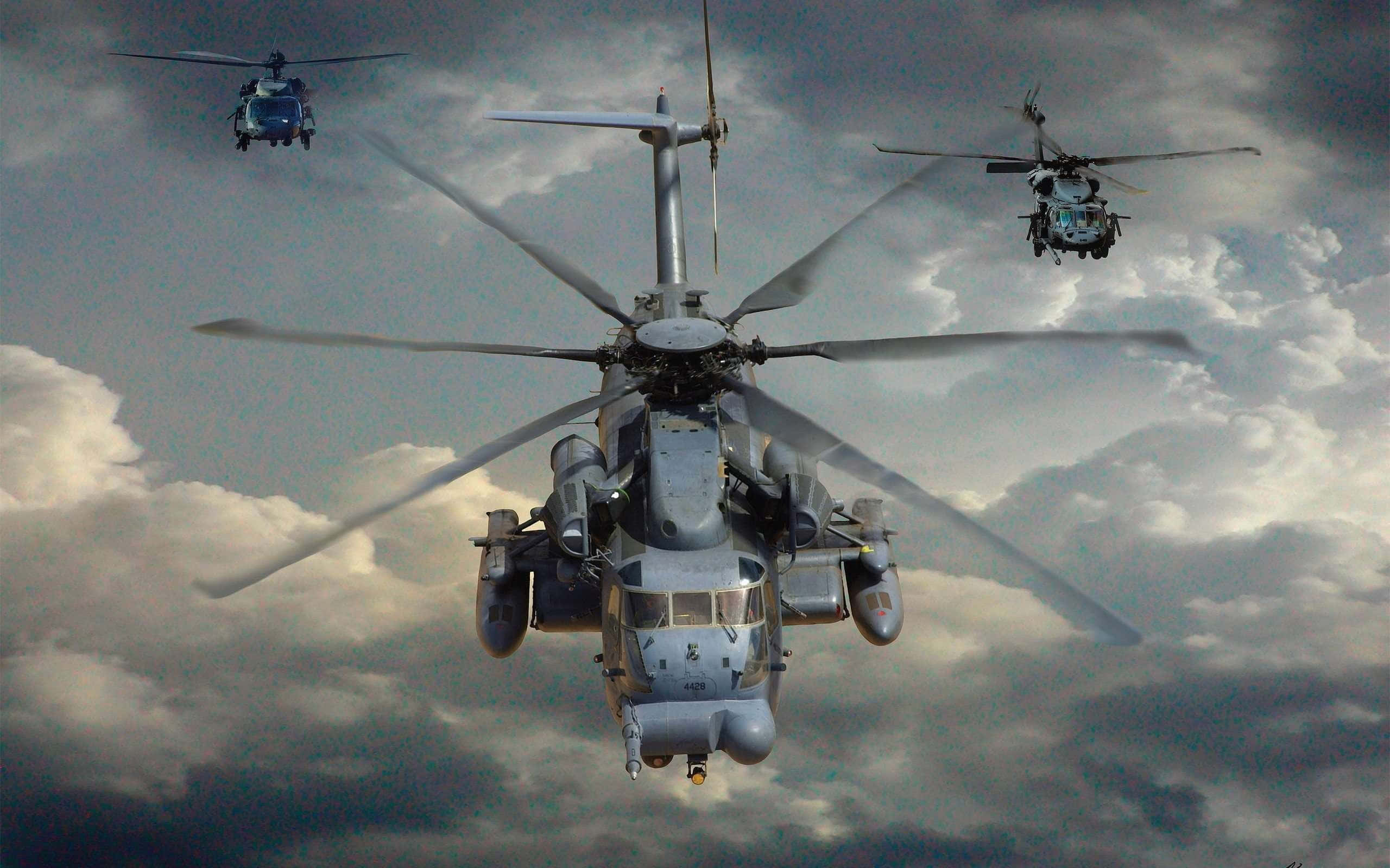 Wallpaper Apache helicopter, sky, black clouds 3840x2160 UHD 4K Picture,  Image