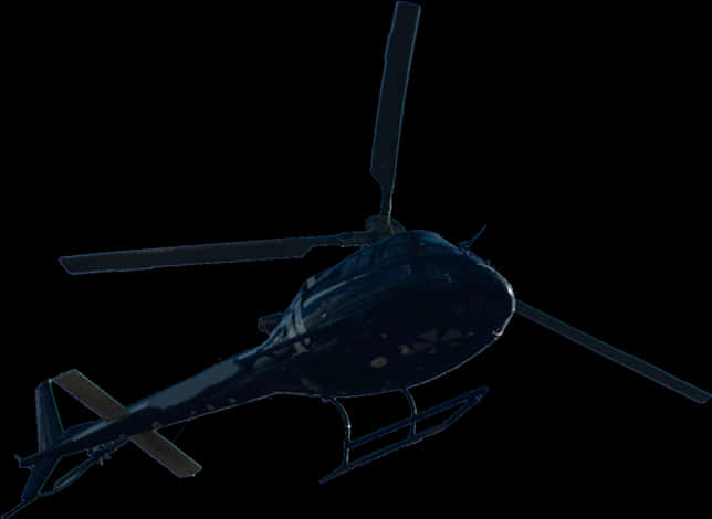 Helicopter Silhouette Against Dark Background PNG