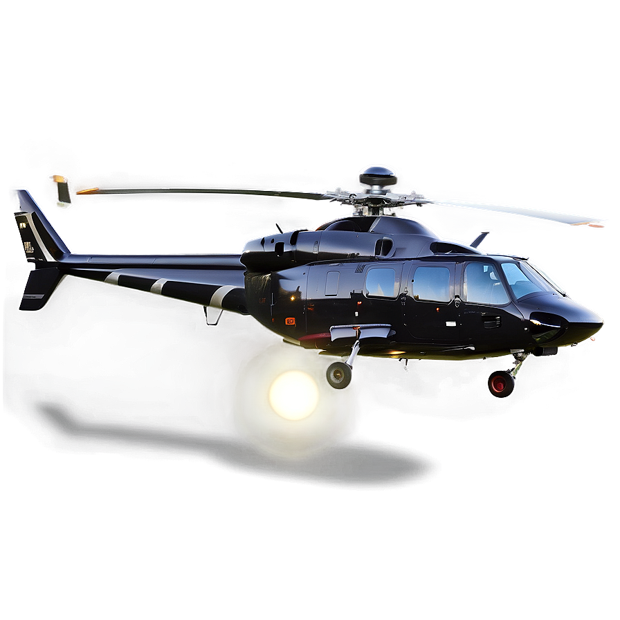 Helicopter With Spotlight Png Rpy PNG