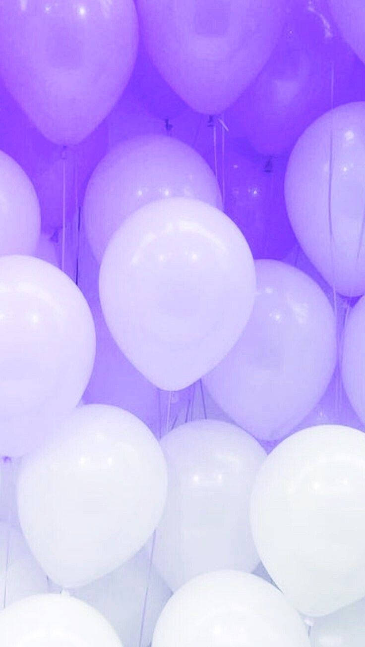 Helium Balloons Purple Iphone Wallpaper