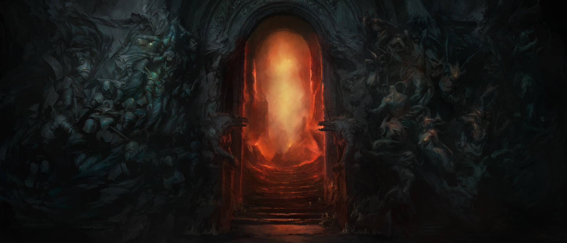 The flaming bowels of Hell Wallpaper