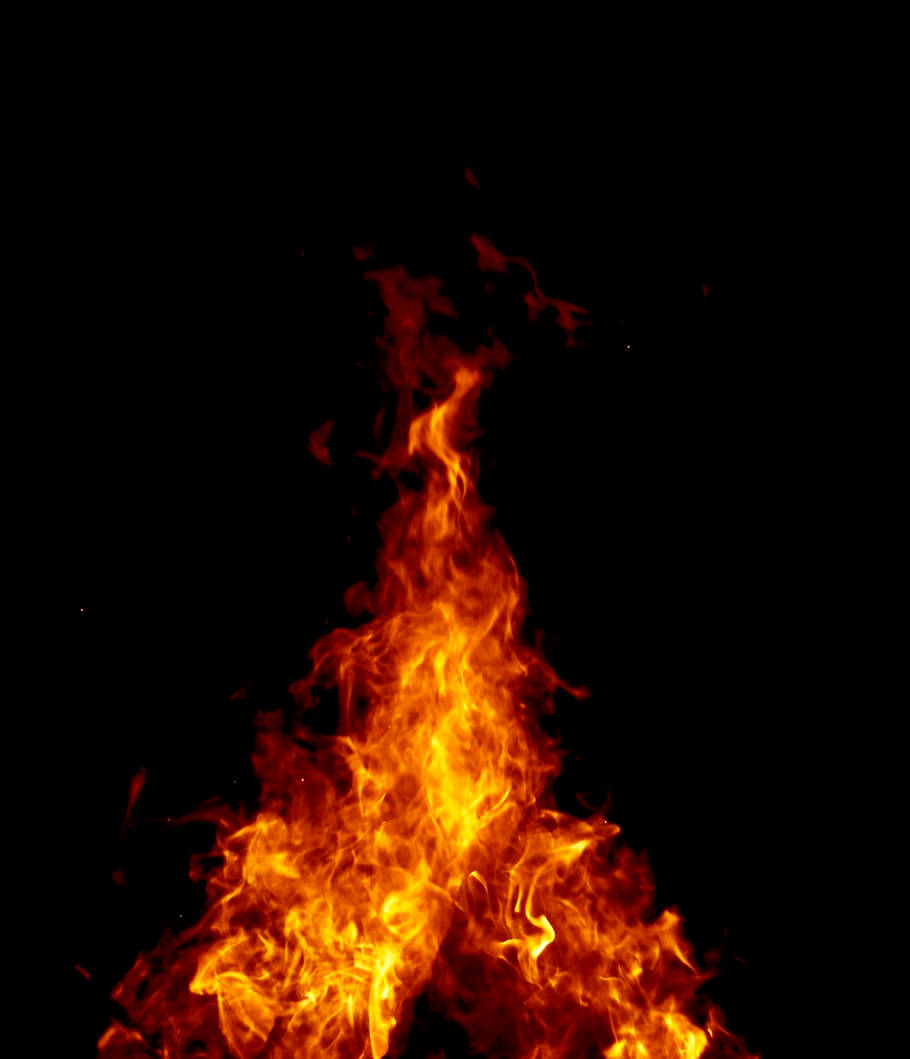 A Fire On A Black Background Wallpaper