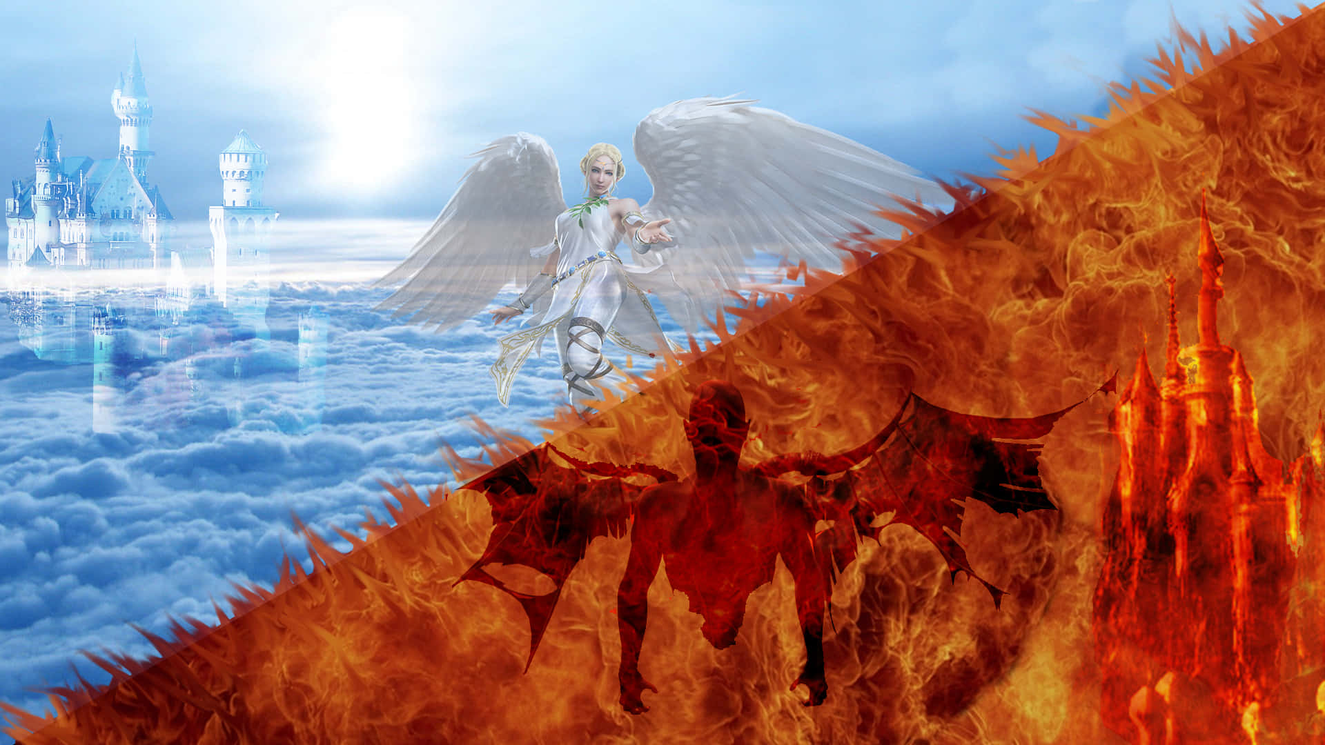 Angel And Devil Hell Background