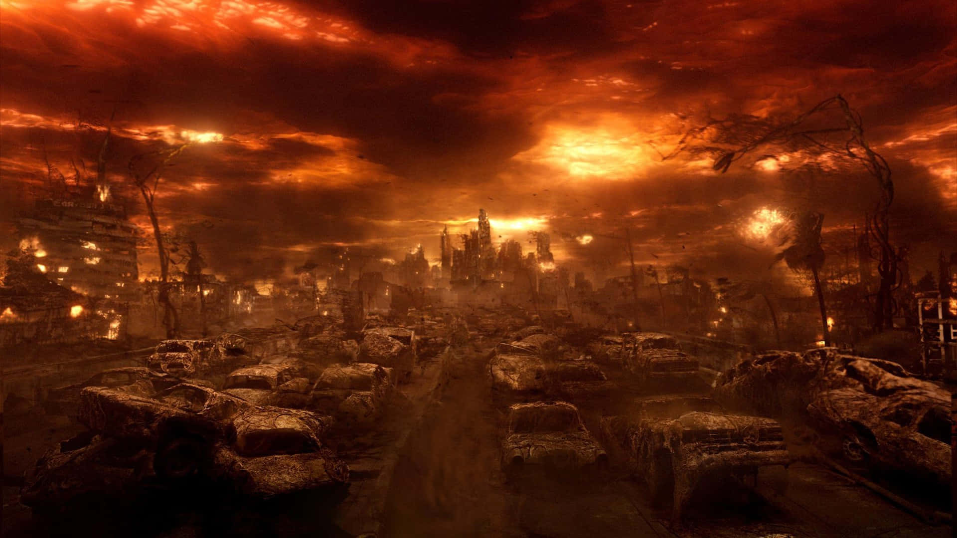 Constantine Red Sky Hell Background