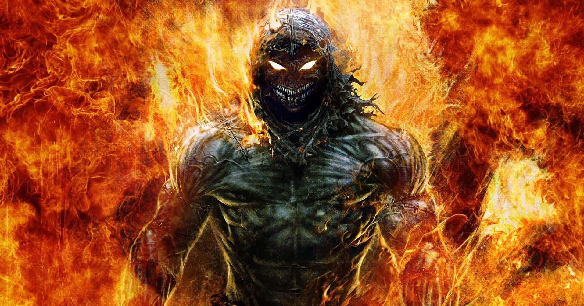 Höllenbrutmit Hintergrund Aus Feuer Der Hölle
