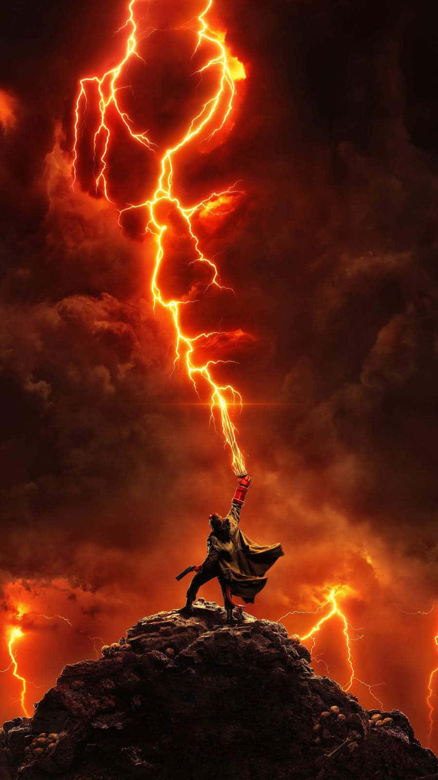 Hellboyrote Blitze Hintergrund