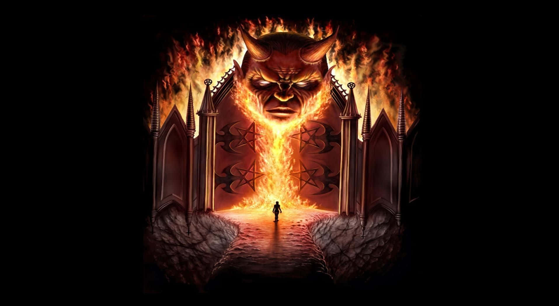 Sfondodelle Porte Fiammeggianti Dell'inferno