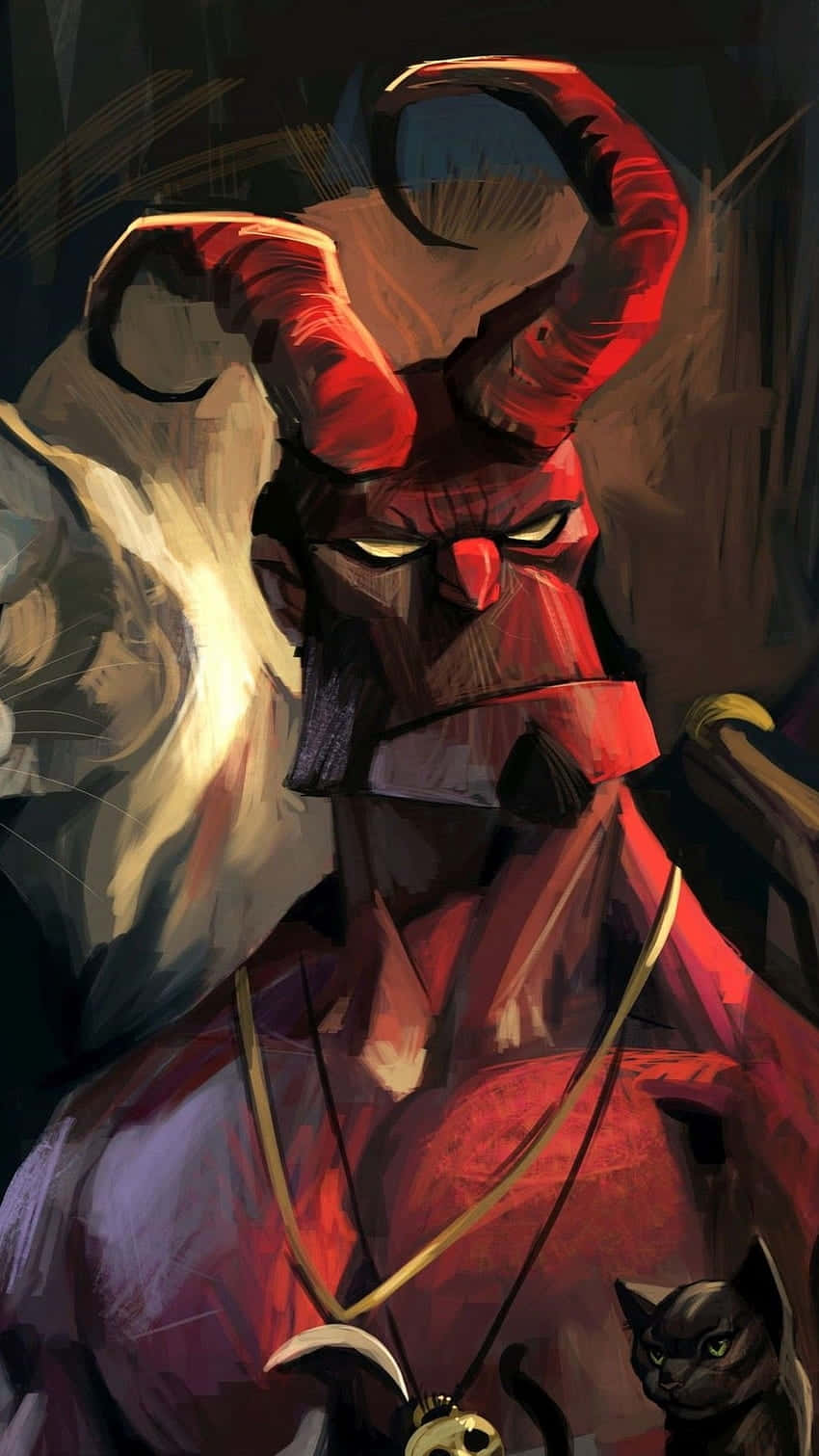 Hellboy Artistiek Portret Achtergrond