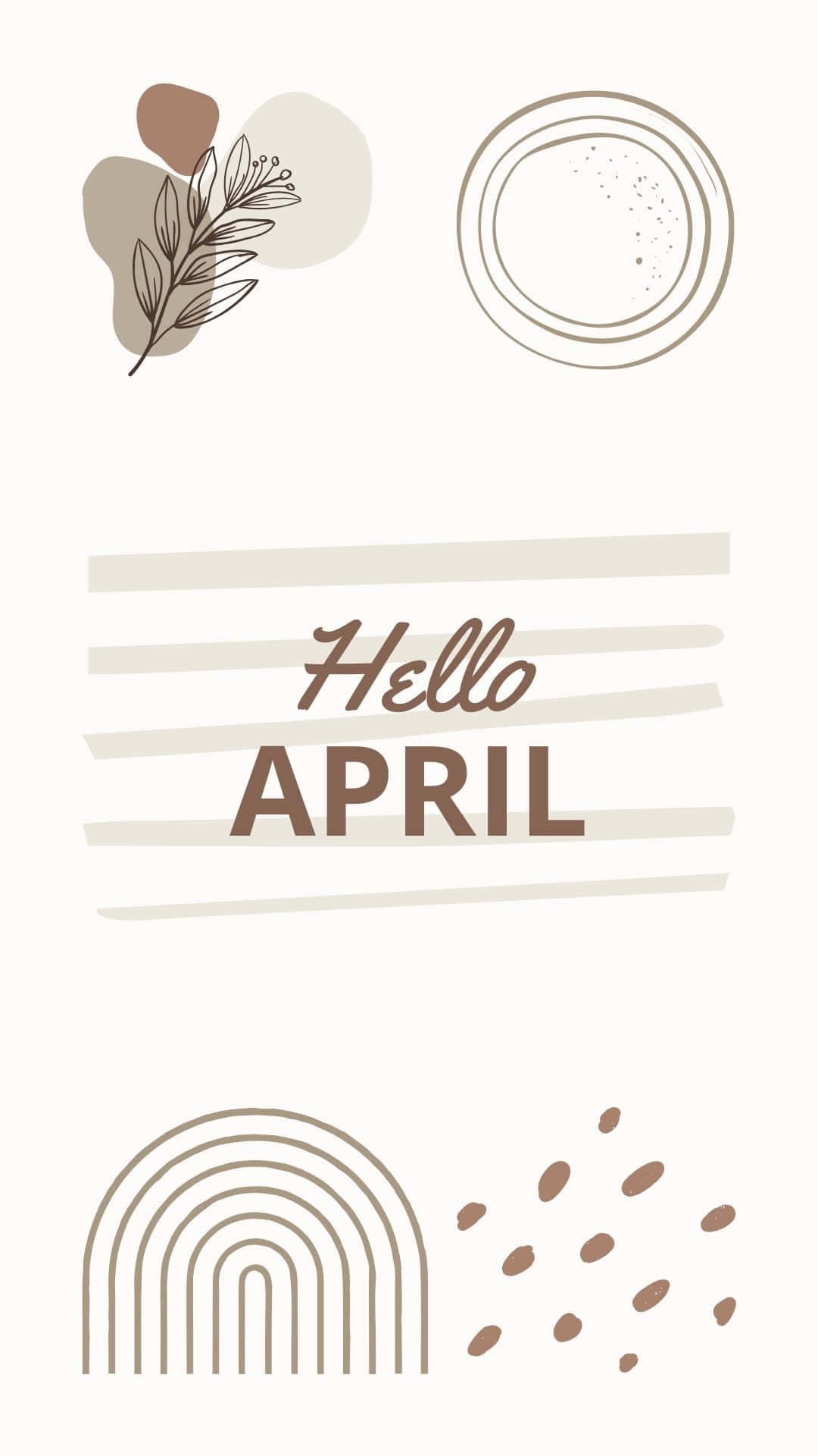 Hello April Minimalist Design Wallpaper