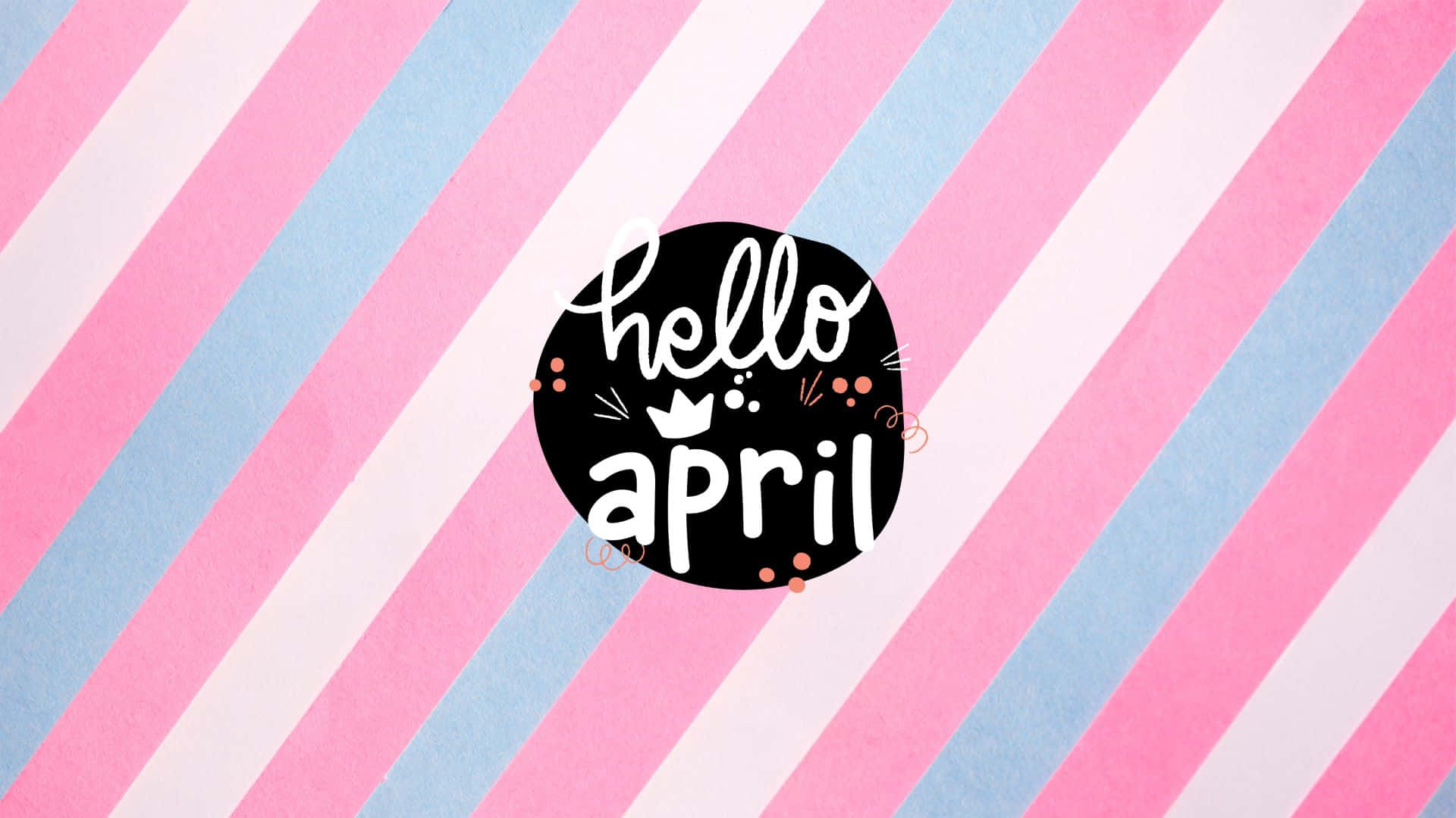 Hello April Striped Background Wallpaper