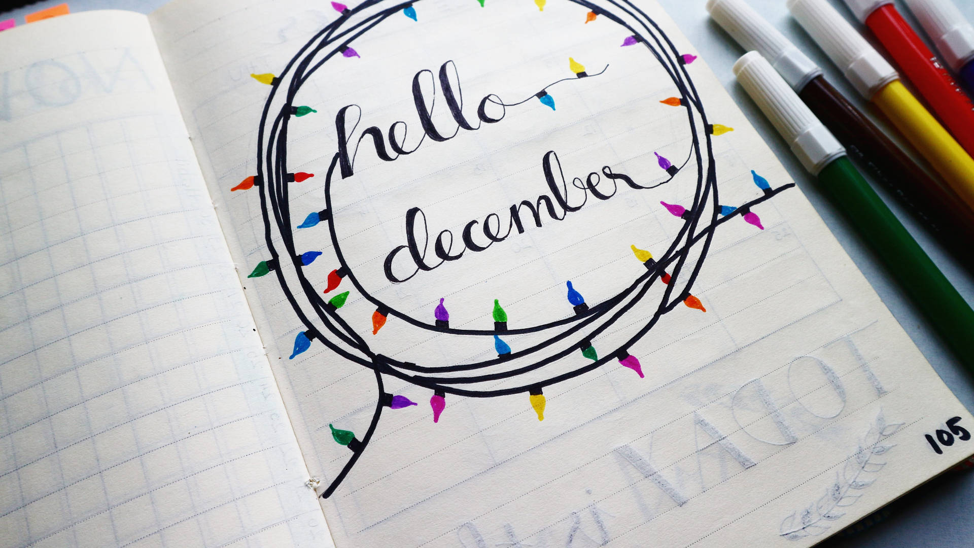 Hello December Calligraphy Wallpaper