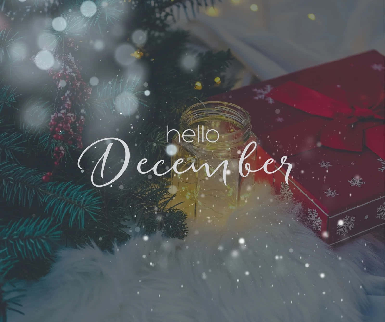 Hello December Holiday Theme Wallpaper