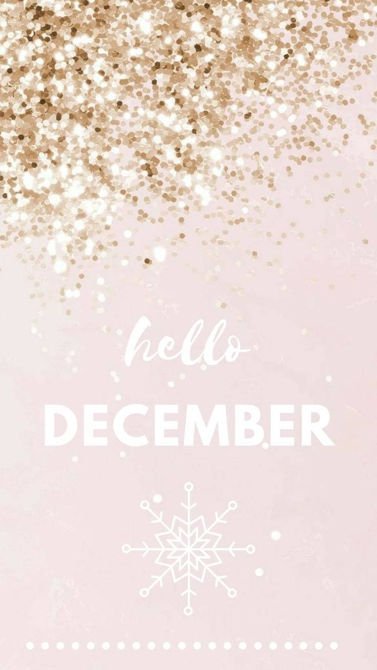 Hello December Pink Glitters Wallpaper