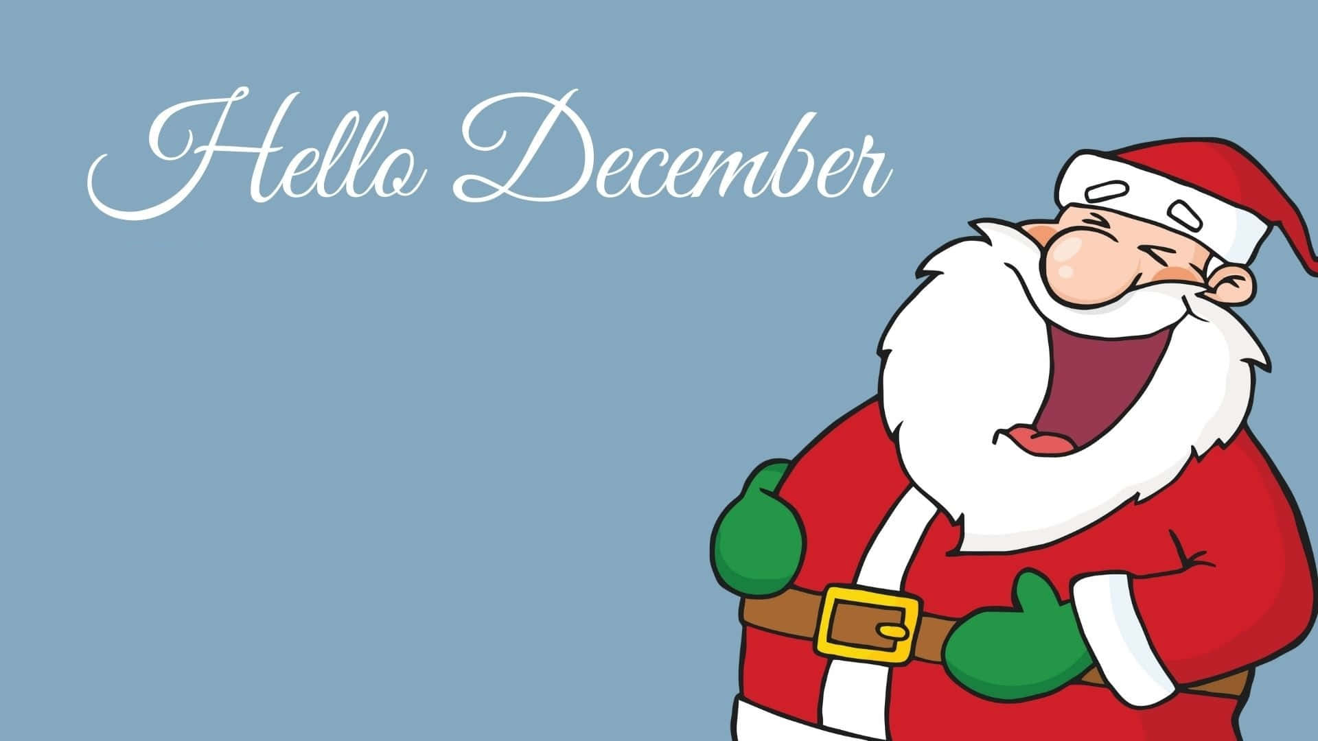 Hello December Santa Claus Winking Wallpaper