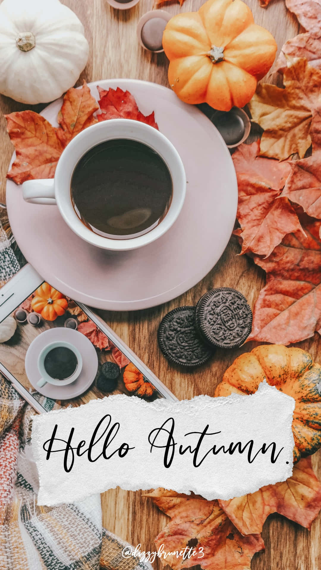Hello Autumn - A Coffee Cup And A Cup Of Coffee Wallpaper
